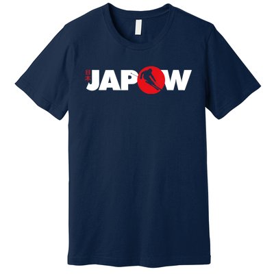 Japan Ski Japow Powder Skiing Japanese Flag Premium T-Shirt