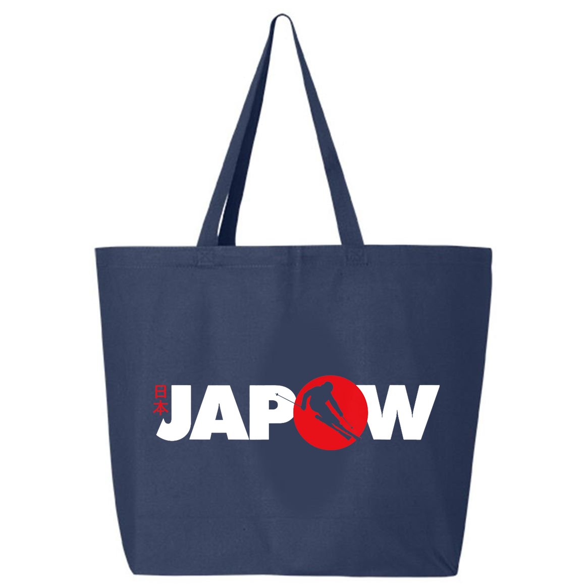 Japan Ski Japow Powder Skiing Japanese Flag 25L Jumbo Tote