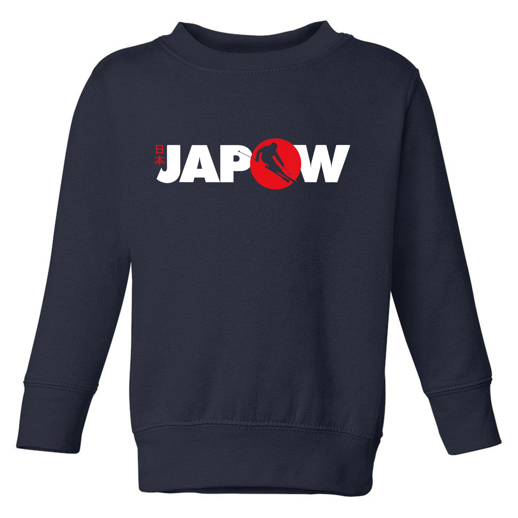 Japan Ski Japow Powder Skiing Japanese Flag Toddler Sweatshirt