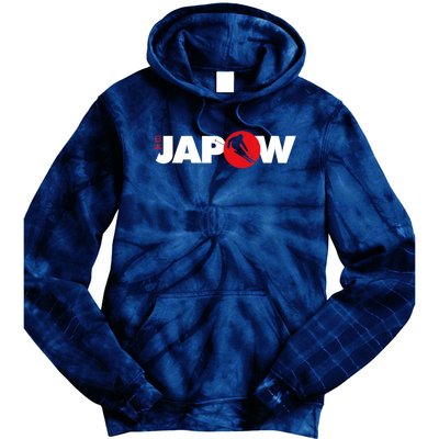 Japan Ski Japow Powder Skiing Japanese Flag Tie Dye Hoodie