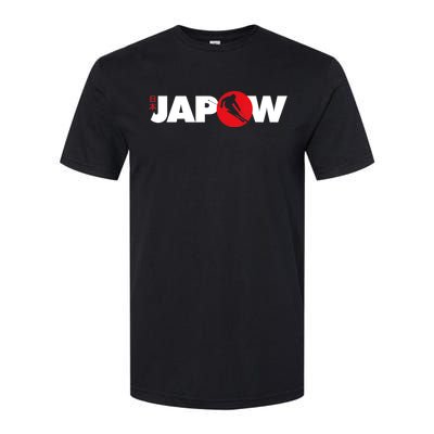 Japan Ski Japow Powder Skiing Japanese Flag Softstyle CVC T-Shirt