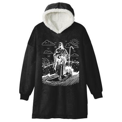 Jesus Surfing Hooded Wearable Blanket