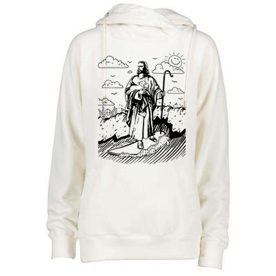 Jesus Surfing Womens Funnel Neck Pullover Hood