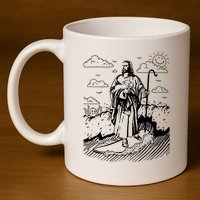Jesus Surfing 11oz C Handle Ceramic Mug