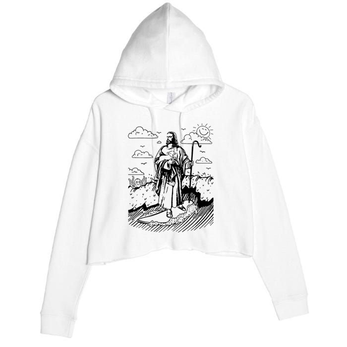 Jesus Surfing Crop Fleece Hoodie