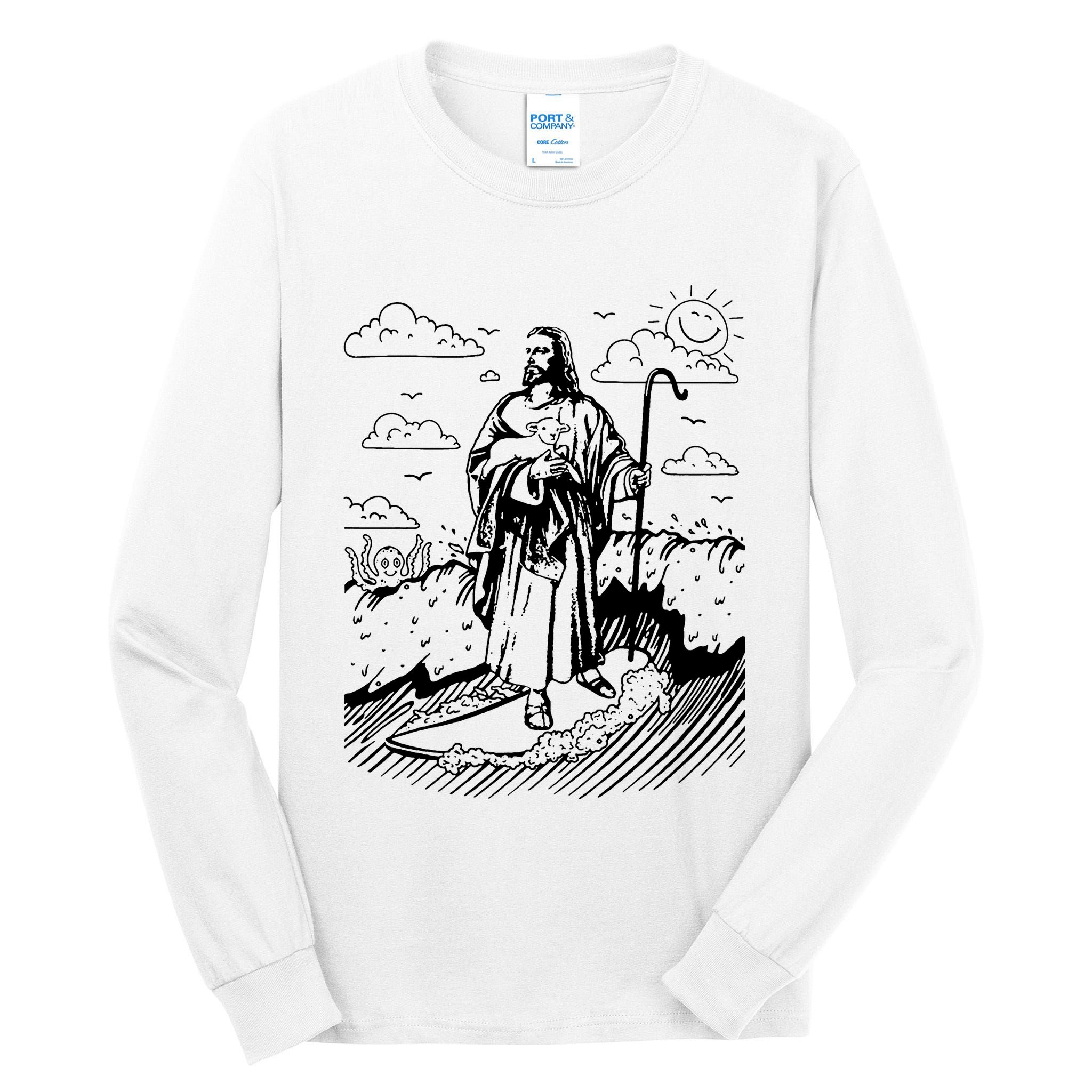 Jesus Surfing Tall Long Sleeve T-Shirt