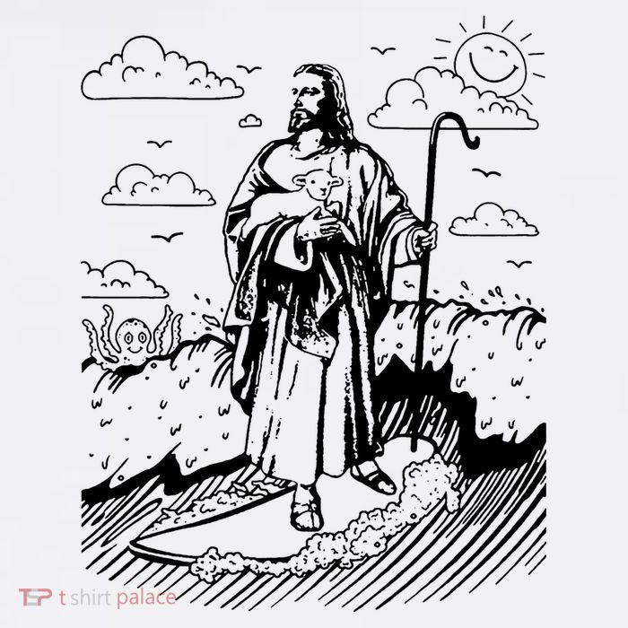 Jesus Surfing Premium T-Shirt