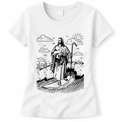 Jesus Surfing Womens T-Shirt