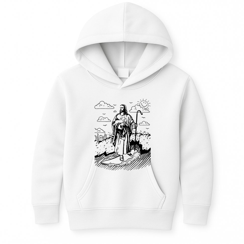 Jesus Surfing Kids Hoodie