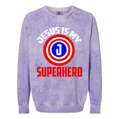 Jesus Superhero Jesus Your My Super Hero Colorblast Crewneck Sweatshirt