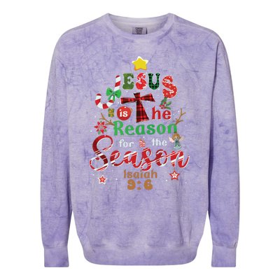 Jesus Sweatshirt Jesus Is The Reason Christmas Colorblast Crewneck Sweatshirt