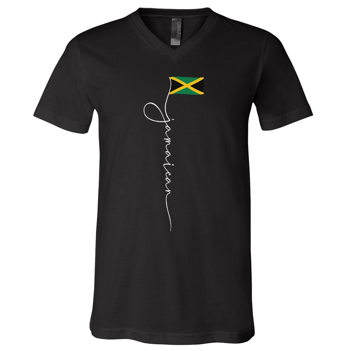 Jamaica Signature Jamaican Flag V-Neck T-Shirt