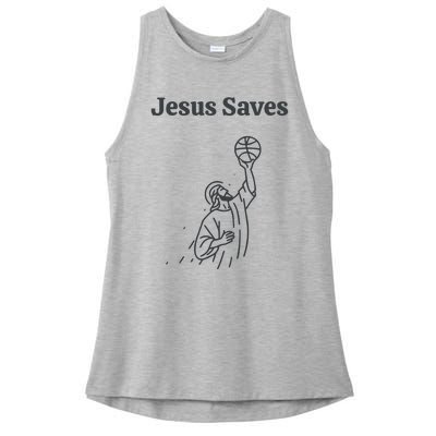 Jesus Saves Ladies PosiCharge Tri-Blend Wicking Tank