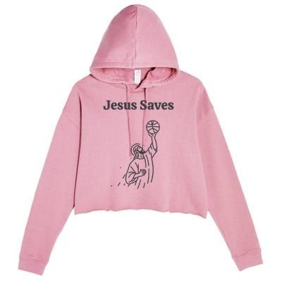 Jesus Saves Crop Fleece Hoodie