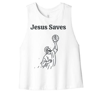 Jesus Saves Women's Racerback Cropped Tank