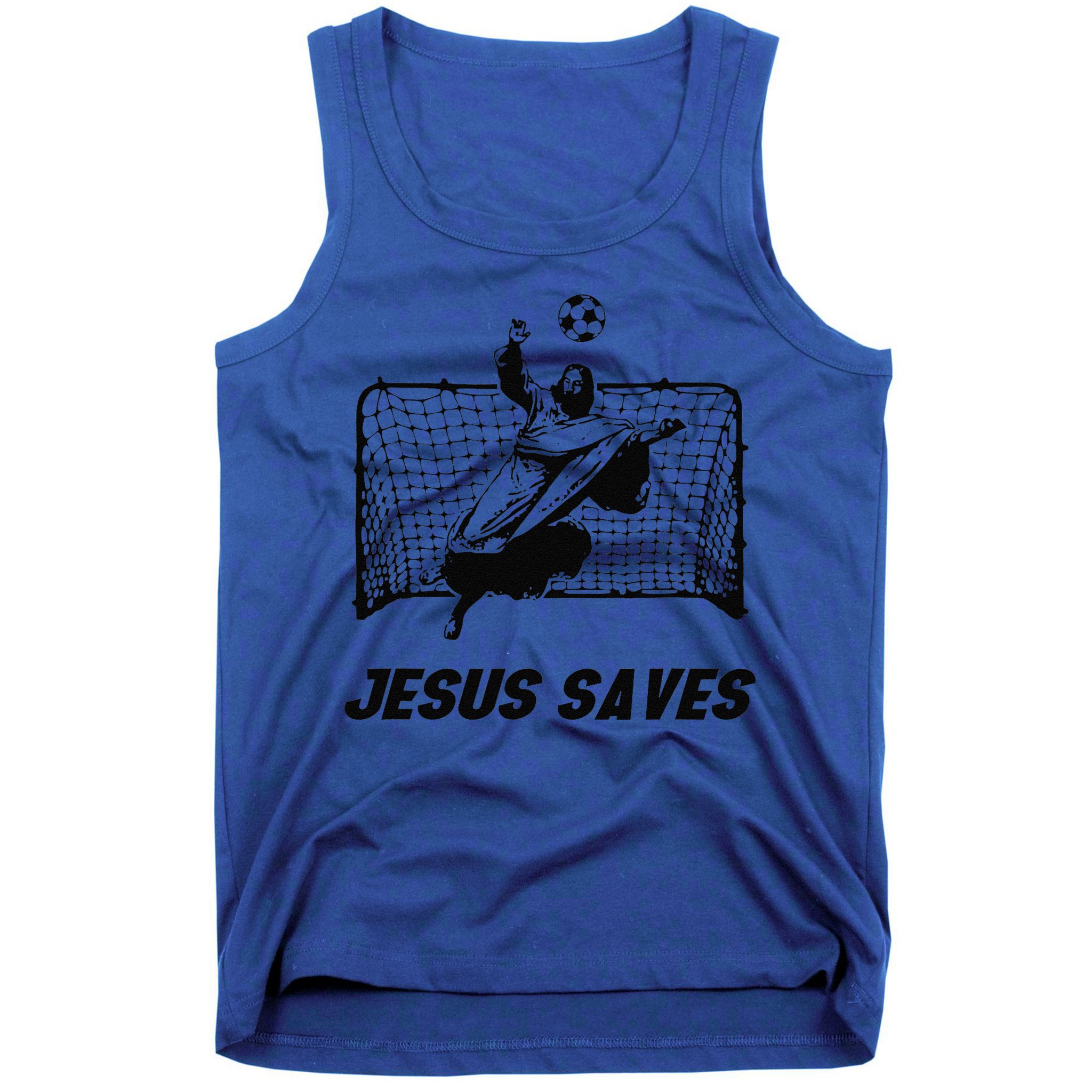Jesus Saves Jesus Saved Soccer Goal Goalie Tank Top