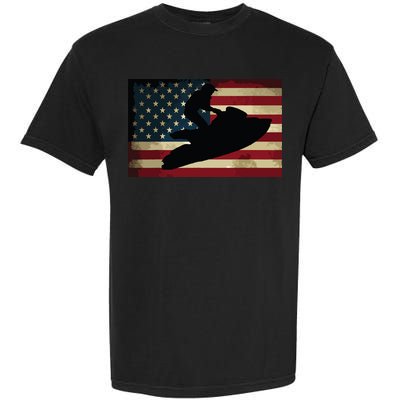 Jet Ski Jet Skier Tee Jet Skiing USA Flag Garment-Dyed Heavyweight T-Shirt