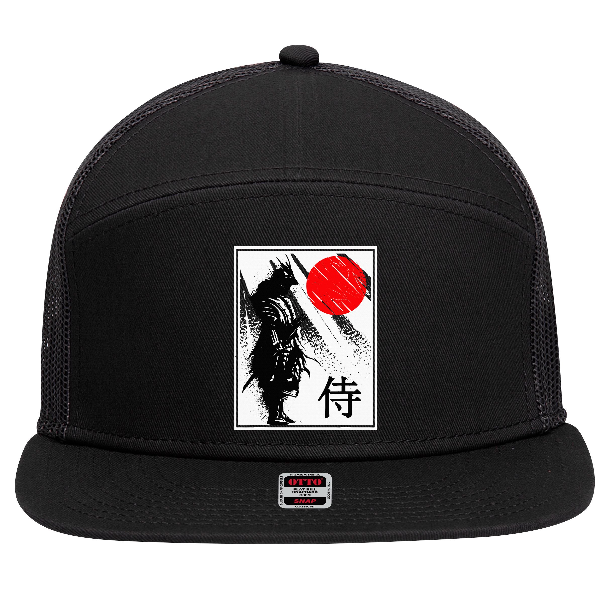 Japanese Samurai 7 Panel Mesh Trucker Snapback Hat