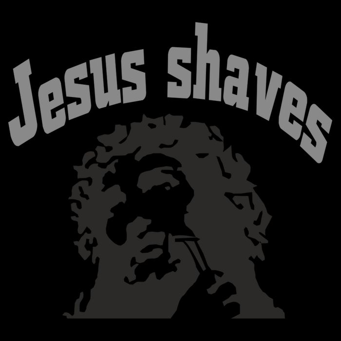 Jesus Shaves Drawstring Bag