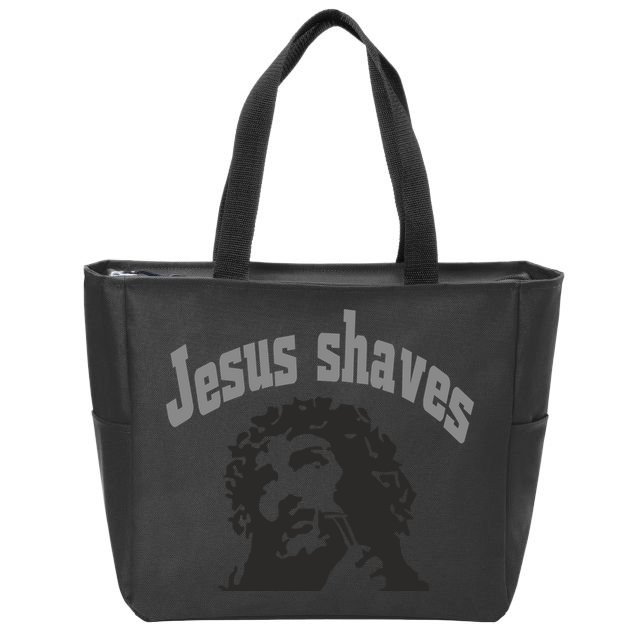 Jesus Shaves Zip Tote Bag