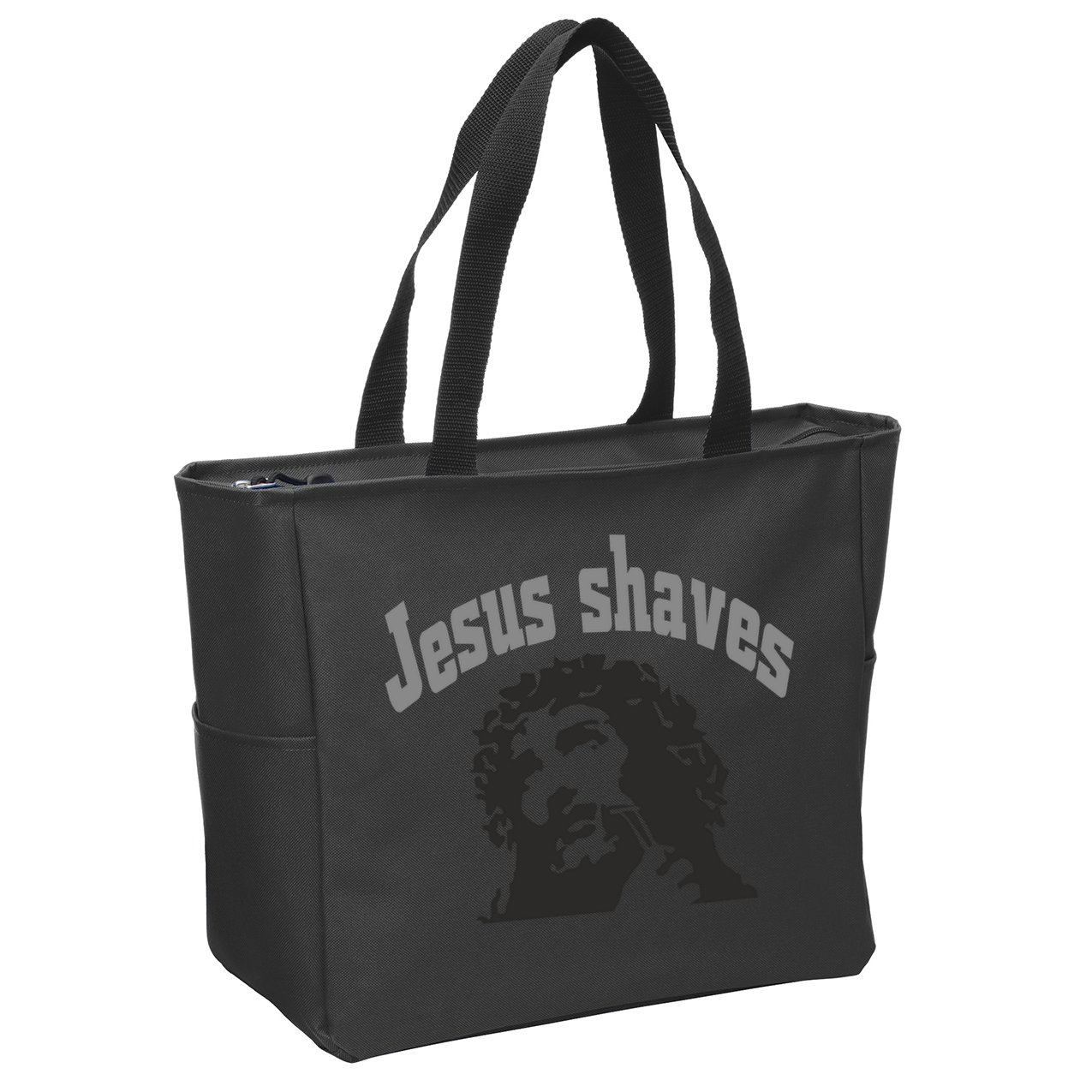 Jesus Shaves Zip Tote Bag