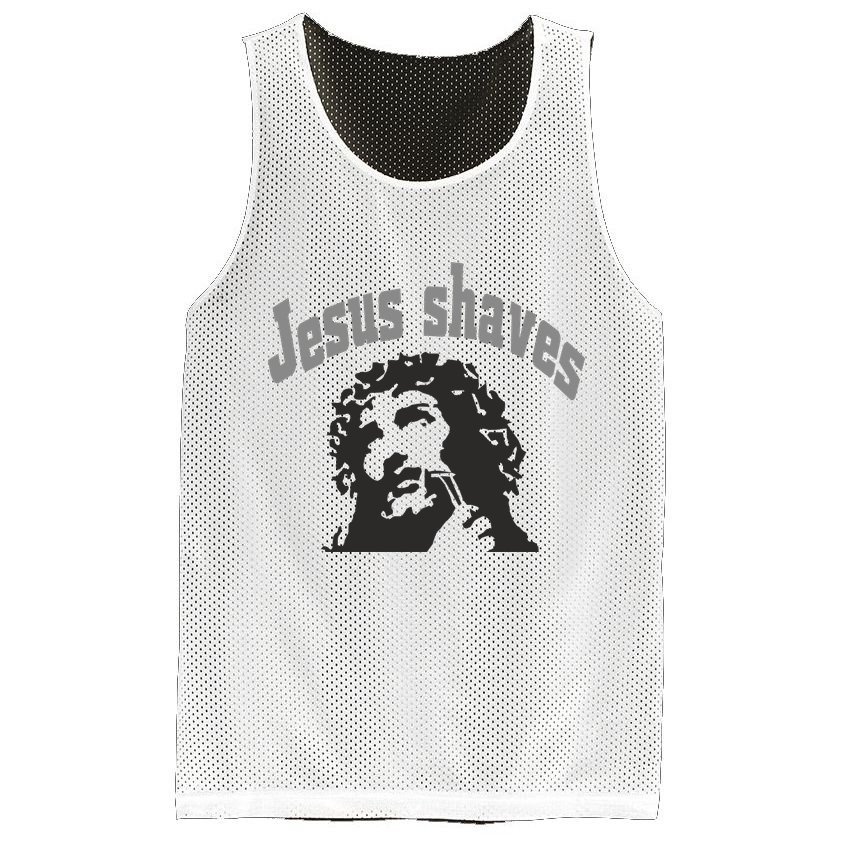 Jesus Shaves Mesh Reversible Basketball Jersey Tank