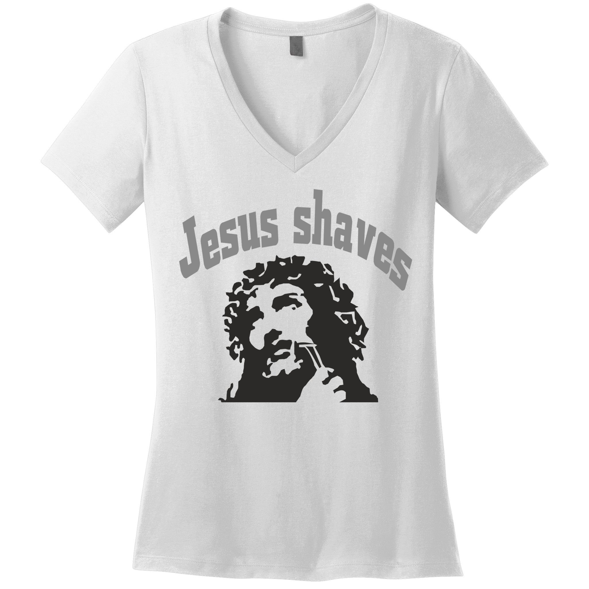 Jesus Shaves Women's V-Neck T-Shirt