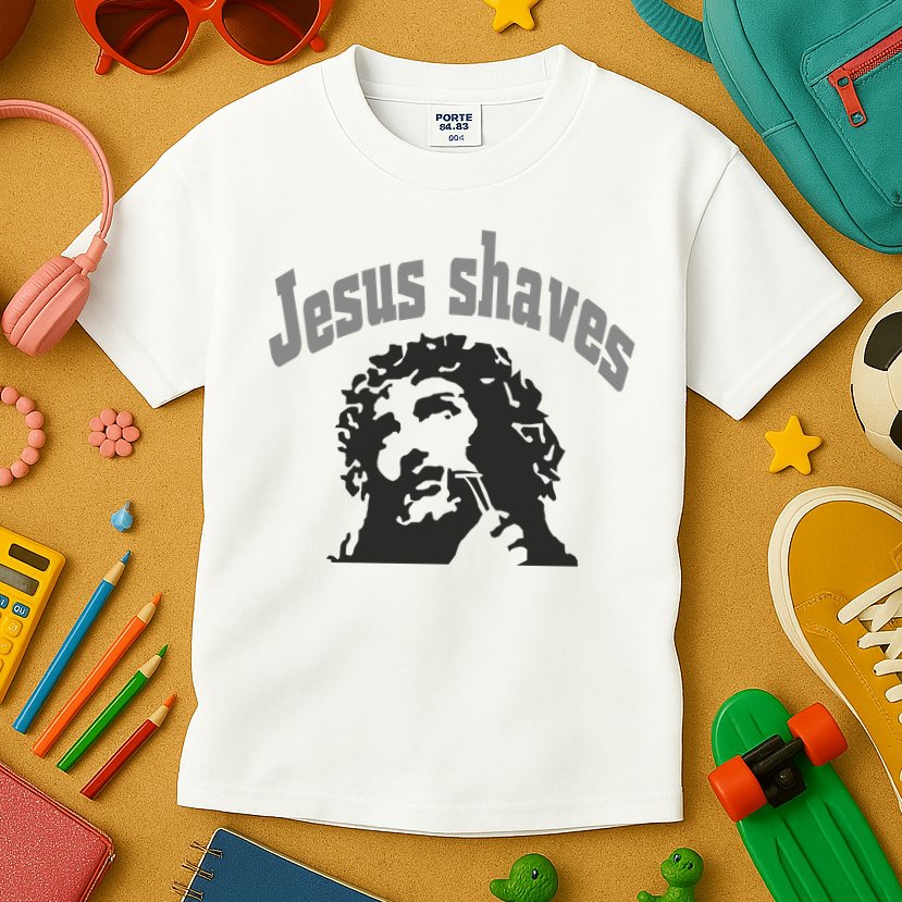 Jesus Shaves Kids T-Shirt
