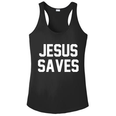 JESUS SAVES Ladies PosiCharge Competitor Racerback Tank