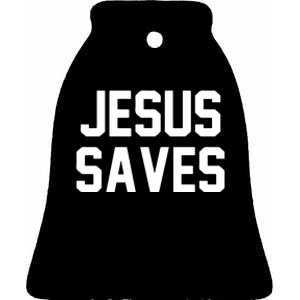 JESUS SAVES Ceramic Bell Ornament