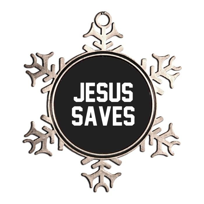 JESUS SAVES Metallic Star Ornament