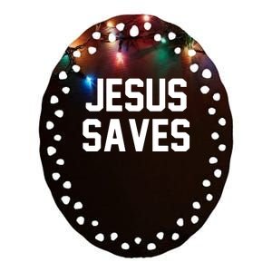 JESUS SAVES Ceramic Oval Ornament