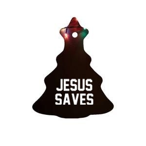 JESUS SAVES Ceramic Tree Ornament