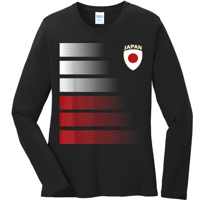 Japanese Soccer Jersey Japan Football Japan Flag Ladies Long Sleeve Shirt