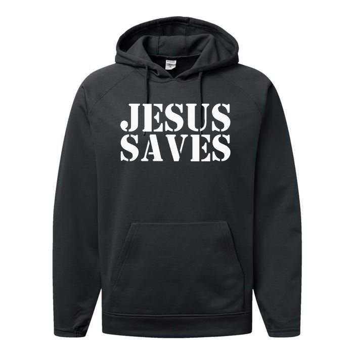 Jesus Saves Performance Fleece Hoodie