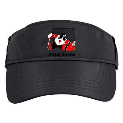 Jesus Saves Jesus Saved Hockey Funny Gift Adult Drive Performance Visor