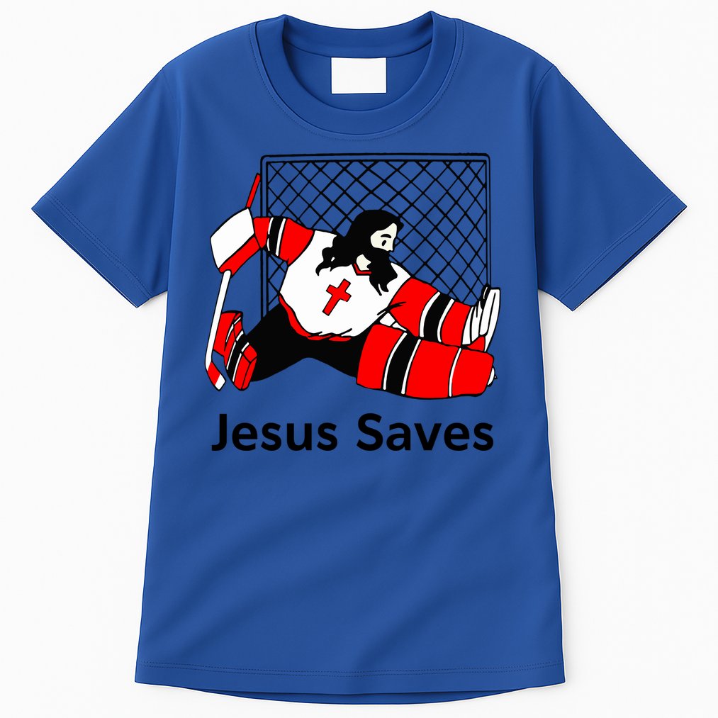 Jesus Saves Jesus Saved Hockey Funny Gift Tall T-Shirt