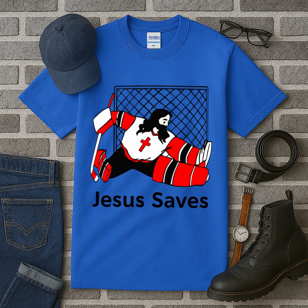 Jesus Saves Jesus Saved Hockey Funny Gift Tall T-Shirt
