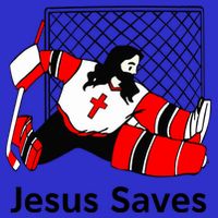 Jesus Saves Jesus Saved Hockey Funny Gift 16 in Basic Backpack