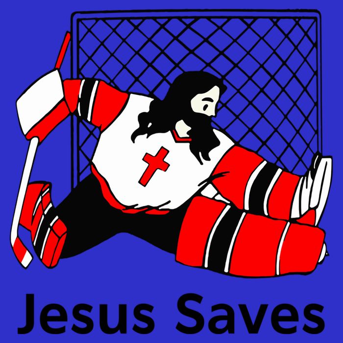 Jesus Saves Jesus Saved Hockey Funny Gift 16 in Basic Backpack