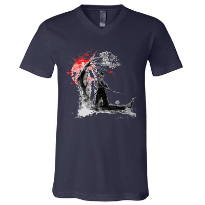 Japanese Samurai V-Neck T-Shirt