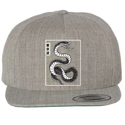 Japanese Snake Japan Art Japanese Aesthetic Anime Wool Snapback Cap