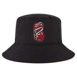 Japanese Snake Kanji Red Black White Animal Tattoo Art Cool Comfort Performance Bucket Hat