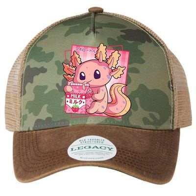 Japanese Style Kawaii Axolotl Strawberry Milk Anime Legacy Tie Dye Trucker Hat
