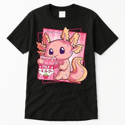 Japanese Style Kawaii Axolotl Strawberry Milk Anime Tall T-Shirt