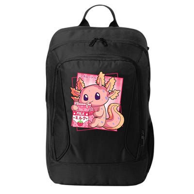 Japanese Style Kawaii Axolotl Strawberry Milk Anime City Backpack