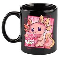 Japanese Style Kawaii Axolotl Strawberry Milk Anime 11oz C Handle Ceramic Mug