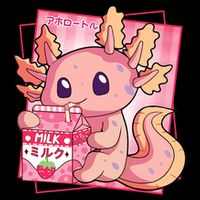 Japanese Style Kawaii Axolotl Strawberry Milk Anime 16 in Basic Backpack