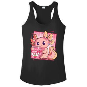 Japanese Style Kawaii Axolotl Strawberry Milk Anime Ladies PosiCharge Competitor Racerback Tank