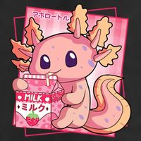 Japanese Style Kawaii Axolotl Strawberry Milk Anime Trucker Hat